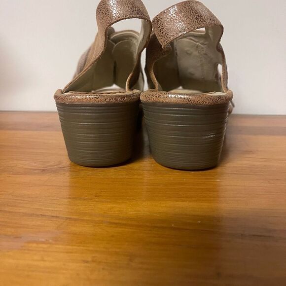 FLY London YLFA742 Cool Luna Open-toe Wedge Sandals Laces Rose Gold - Picture 5 of 8